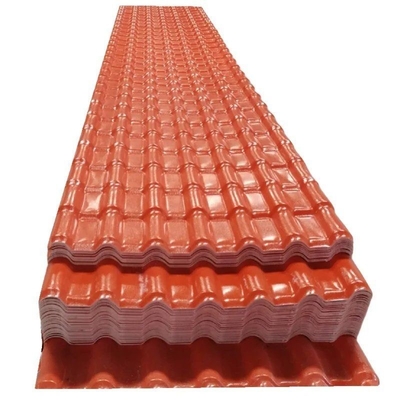 4500-6000sqm لكل حاوية أسبانية PVC سقف ورق 1050mm العزل الحراري الصوتي ASA الراتنج الاصطناعي سقف البلاط