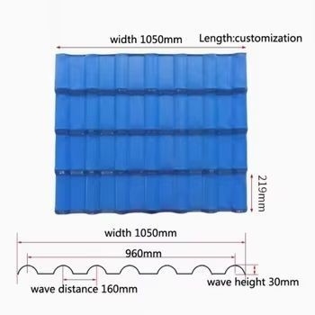 تيجا إسبانولا PVC سقف إسباني أوراق السقف الراتنج الاصطناعي 1050mm*11826mm B1 الحماية من الحريق للسقف الدائم