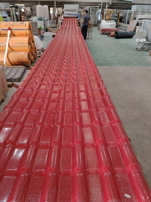 1050mm*5694mm 4 طبقة UPVC Teja Espanola Colonial سقف الراتنج الاصطناعي أسطوانة سقف PVC الإسبانية مع طول مخصص