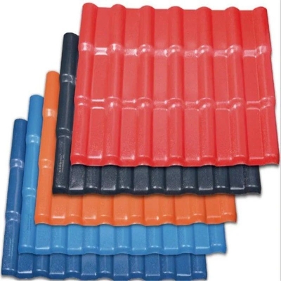 EXW MOQ 200 متر مربع Precio Teja PVC ASA غطاء سقف 1050mm الاستعمارية الأسبانية الراتنج الاصطناعي سقف البلاط عمر 30 سنة