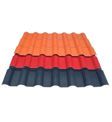 ASA سطح العزل الصوتي المادة البلاستيكية 1050mm عرض PVC Teja السقف الراتنج الاصطناعي البلاط للسوق الرومانية والإسبانية