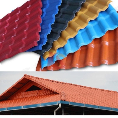35.00cm * 30.00cm * 15.00cm حجم الحزمة صفيحة سقف 2-3mm أسبانية PVC سقف البلاط صفيحة ملوجة