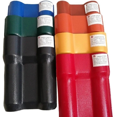 الطوب الأحمر الطويل الطول البلاستيكية المموجة الشريط السقف ASA مغلفة بـ PVC أسباني سقف البلاط الطول المخصص