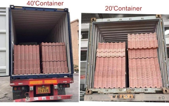 مواد البناء البلاط السطحية المقاومة للماء 35.00cm * 30.00cm * 15.00cm حجم الحزمة الحماية من الحريق B1 ASA البلاط الراتنج الاصطناعي / ورقة