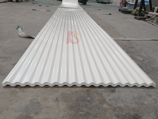 المقاومة للظروف الجوية ASA UPVC صفيحة سقف الموجات لقطعة المنزل الحجم 220.00cm * 113.00cm * 15.00cm سهلة التثبيت